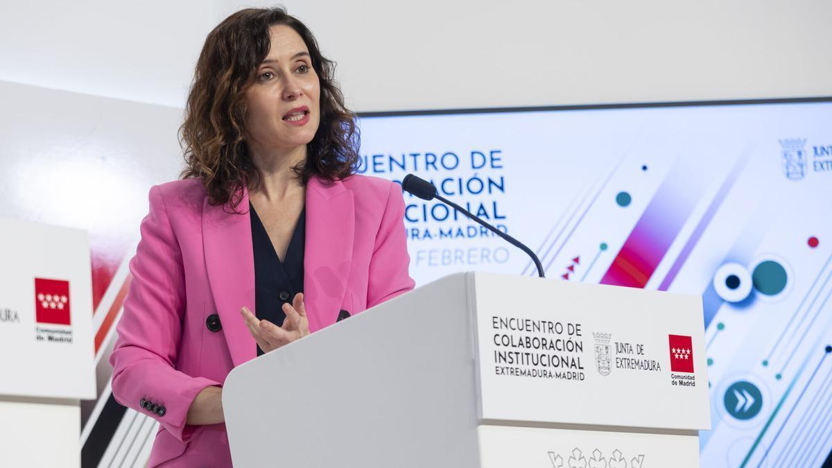 Isabel Díaz Ayuso hoy en Extremadura.