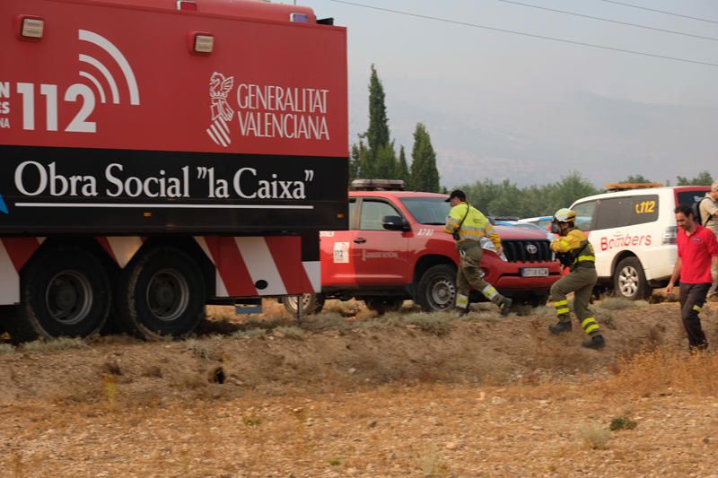 Declarado un incendio en una zona de barranco de Beneixama