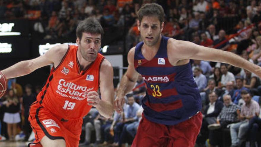 San Emeterio, durante el último choque ante el Barça.