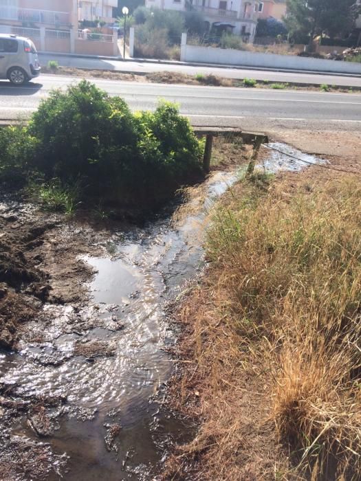 Un río de aguas mal depuradas acaba en la playa des Capellans