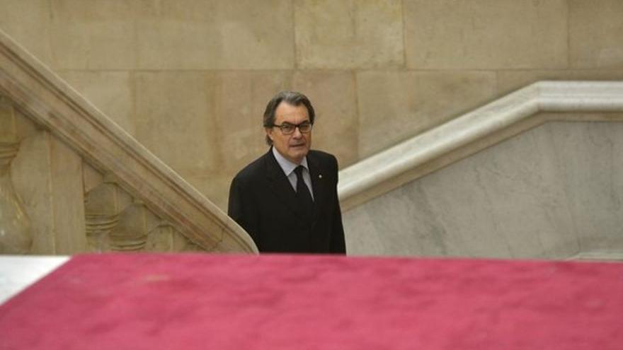 El ’President’ en funciones, Artur Mas, a su llegada al pleno sobre la independencia.