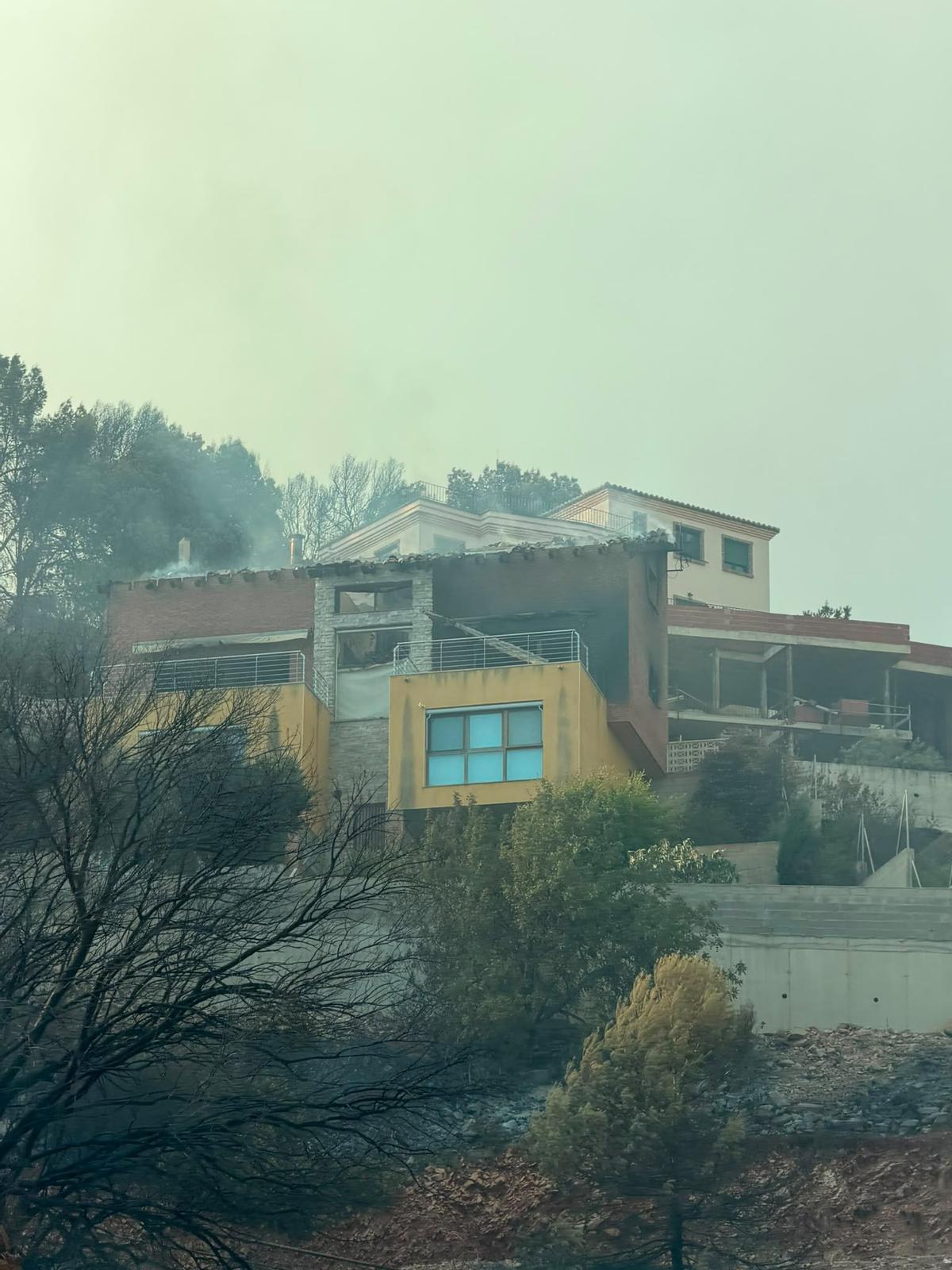 Casa afectada en la urbanización Santa Bàrbara de la Vilavella.