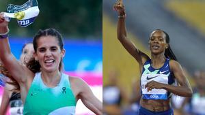 La española Marta García y la keniana Faith Kipyegon