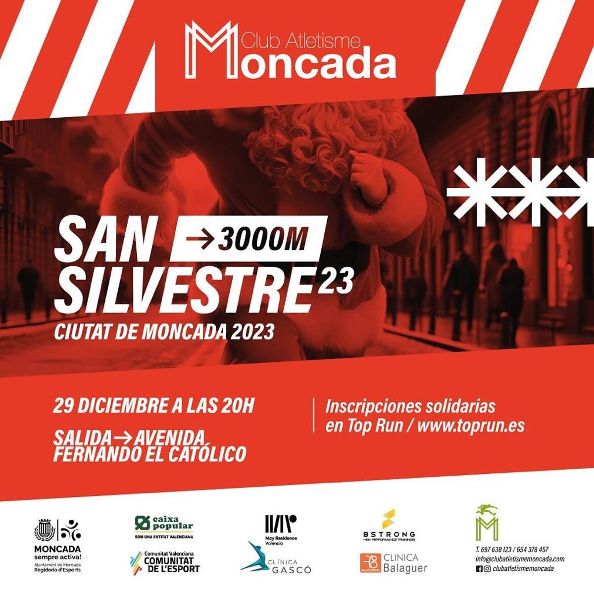 Cartel anunciador de la San Silvestre de Moncada.