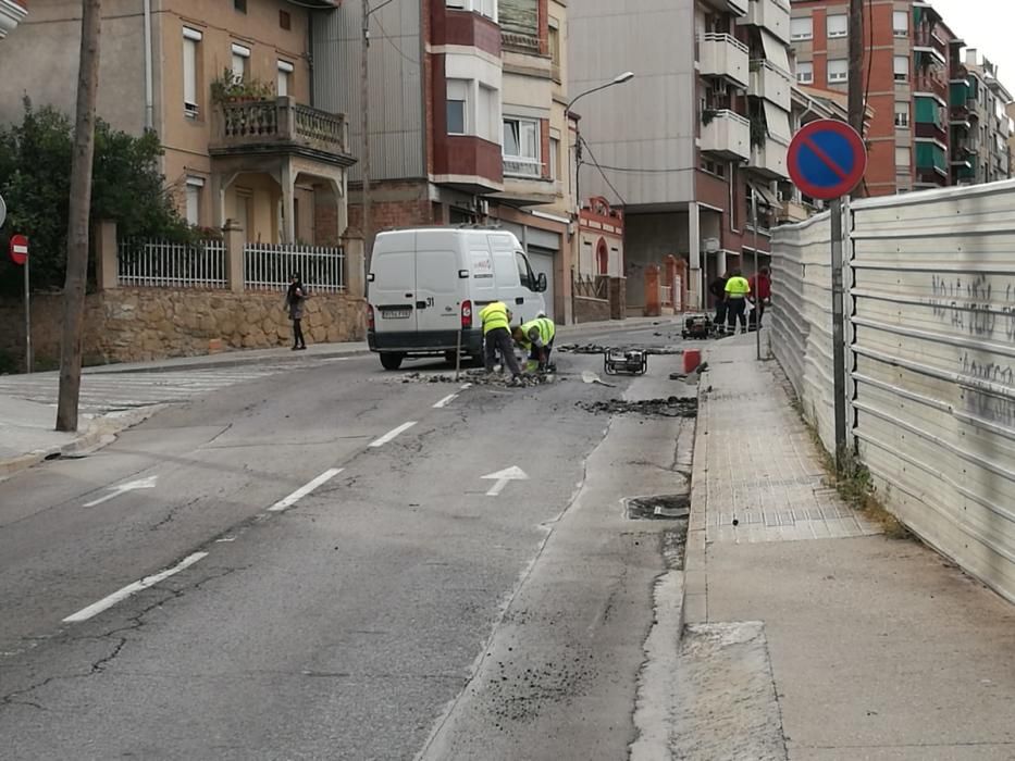 Obres a la carretera del Pont de Vilomara.