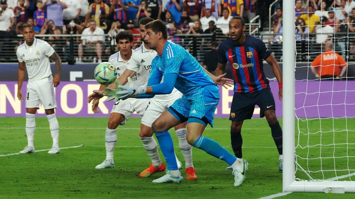 Courtois, durante el clásico de Las Vegas