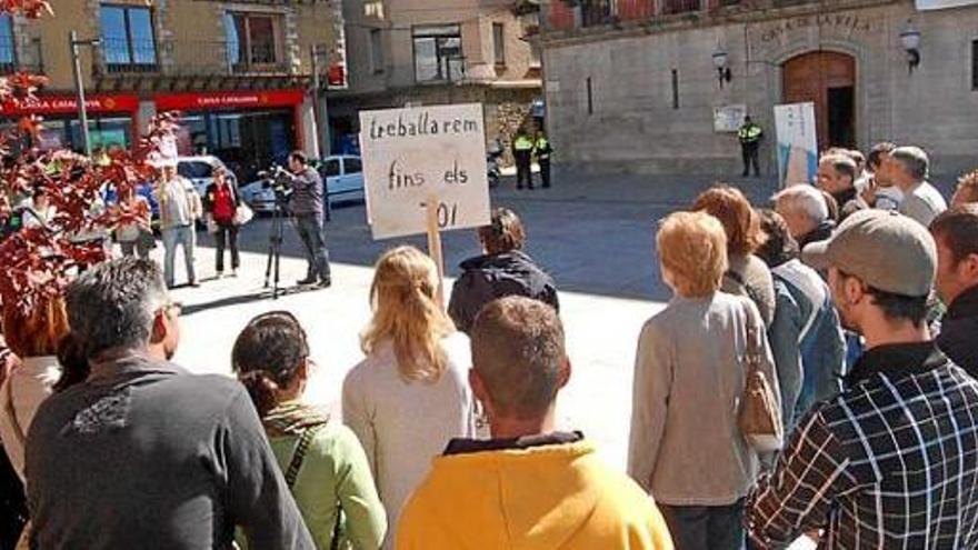 Treballadors de l&#039;Ajuntament de Puigcerdà en una manifestació