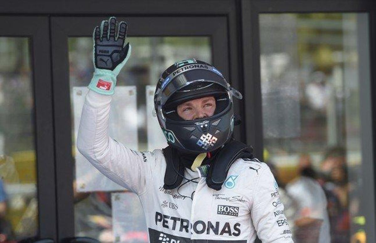 Nico Rosberg celebra la ’pole’ a Montmeló. Nico Rosberg celebra la ’pole’ a Montmeló.