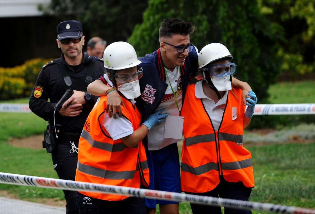 Simulacro de atentado terrorista en la Facultad de Medicina