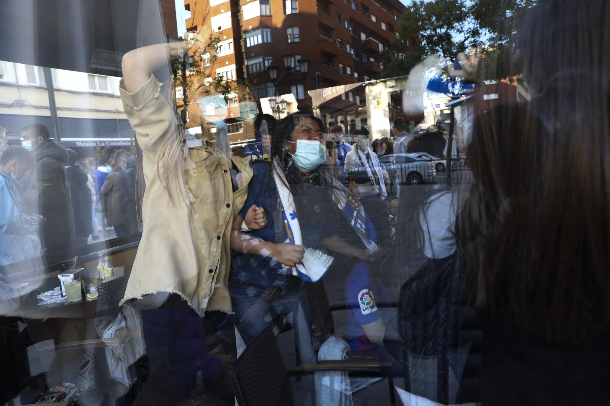 El ambiente en Oviedo durante el derbi