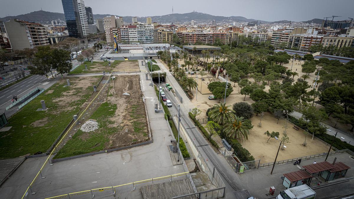 Empiezan movimientos de tierras en obras de línea Ferrocarrils en Parque Joan Miró.
