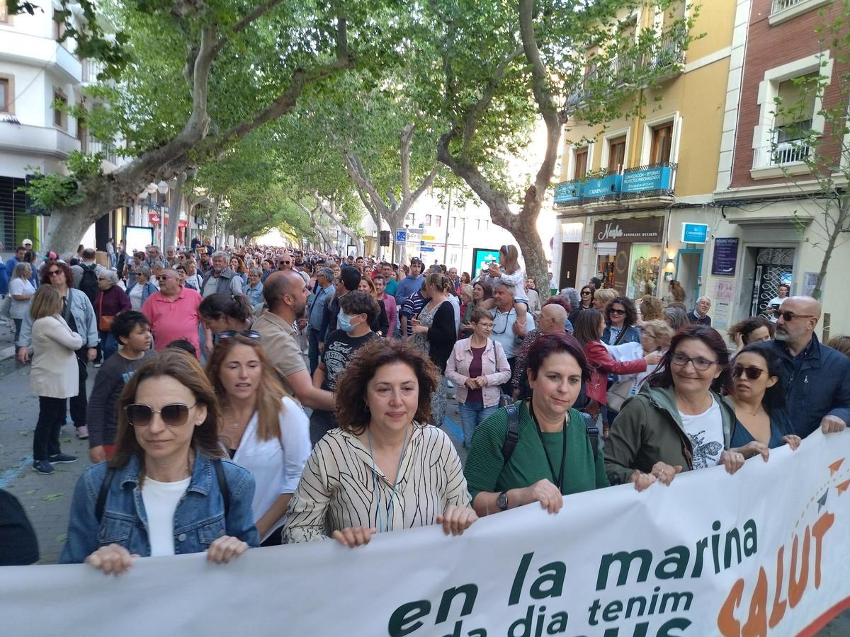 Los manifestantes, en la calle Marqués de Campo