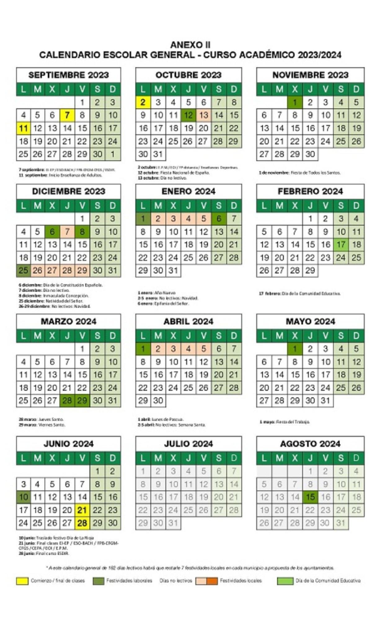 Calendario Escolar de La Rioja 