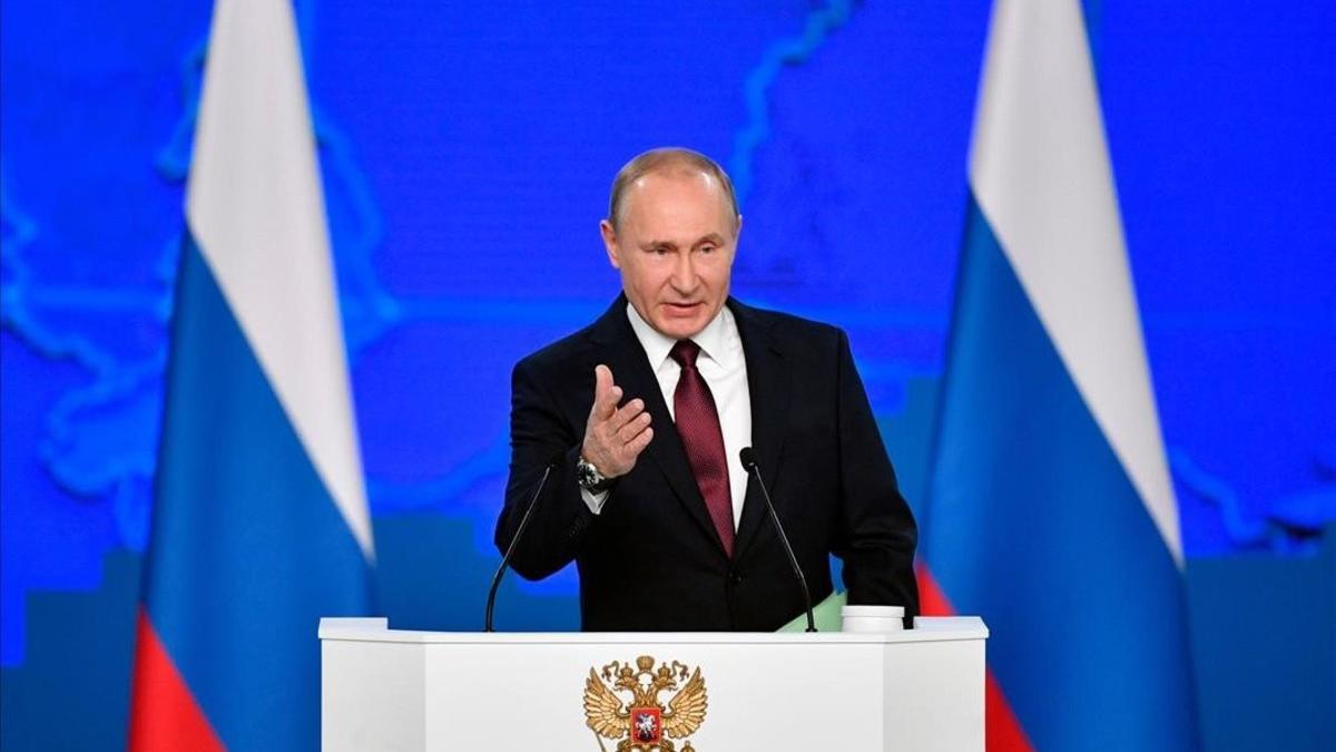 Vladimir Putin pronuncia su discurso anual sobre el estado de la Nación en Moscú.