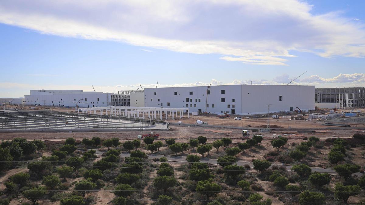Avance de las obras de la gigafactoría de baterías de Volkswagen en Sagunt.