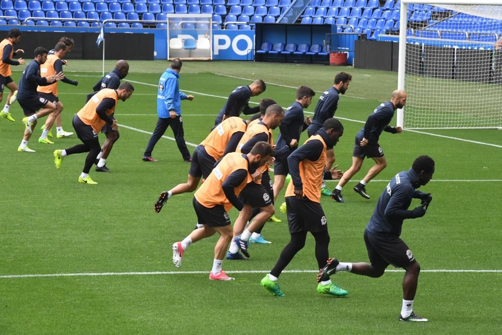 Entrenamiento del Deportivo a puerta cerrada en Ri