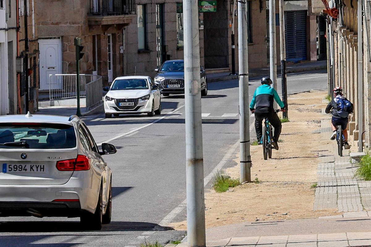 Cambados aceras en obras avenida de Galicia