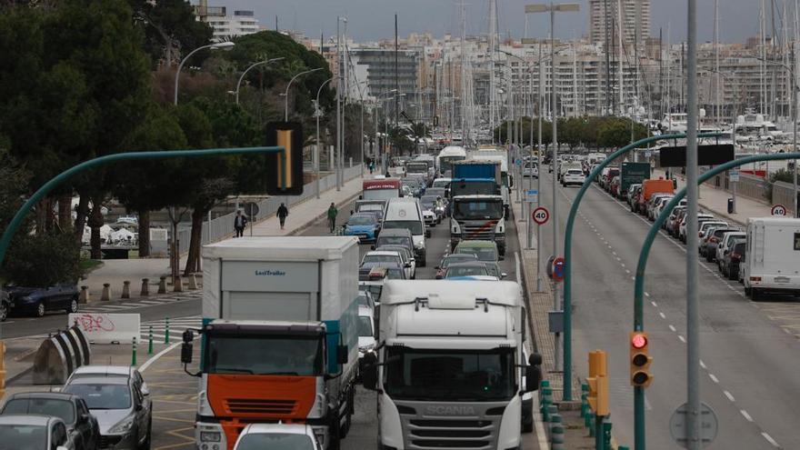 Protesta de transportistas en Palma