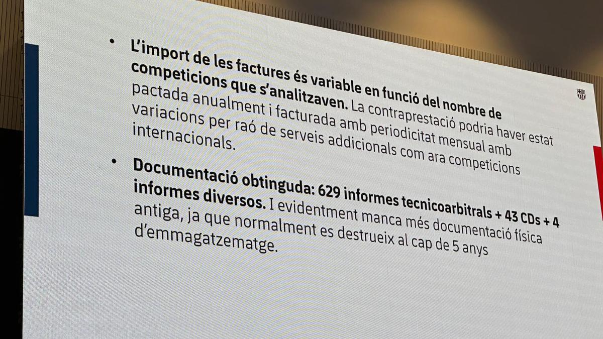 Parte del informe interno realizado por el FC Barcelona sobre el caso Negreira