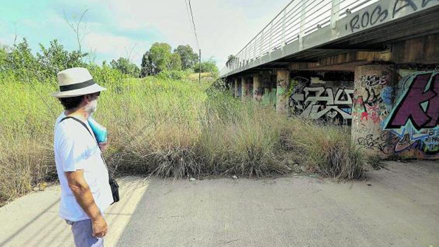 Miguel Ángel Piqueras y otros 
integrantes de Agró 
muestran zonas degradadas.  tortajada