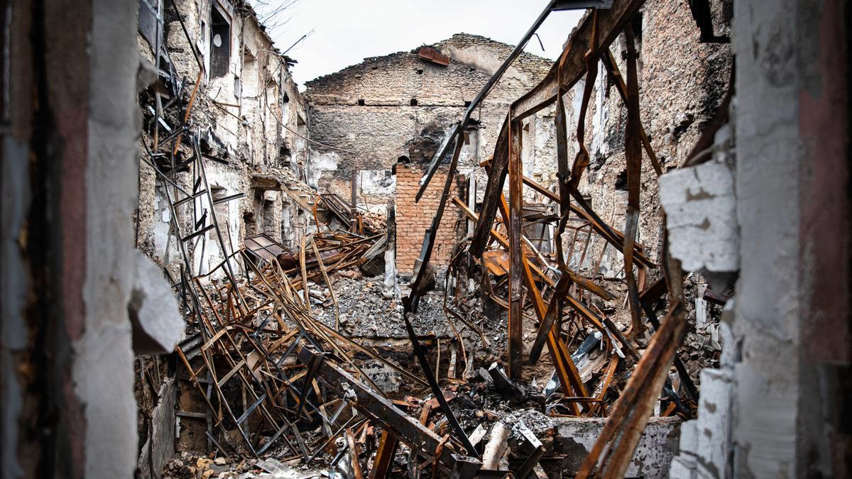 Imagen de archivo de una vivienda destruida en Jersón (Ucrania).