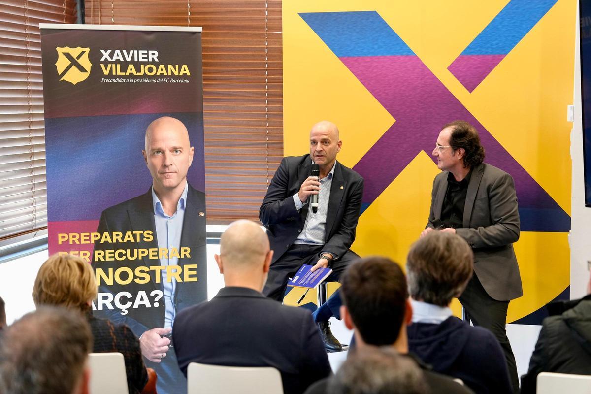 Xavier Vilajoana, en la presentación de su libro 'L’onze ideal del Barça que estimem. Construint el futur del Club de la nostra vida'.