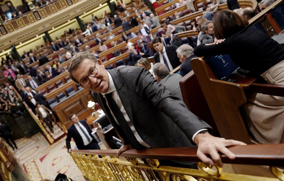 Alberto Núñez Feijóo, en noviembre, durante el debate de investidura de Pedro Sánchez.