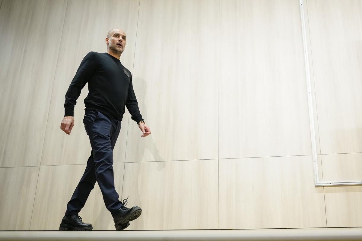 Pep Guardiola, entrenador español del Manchester City, en la previa al duelo contra el Real Madrid.