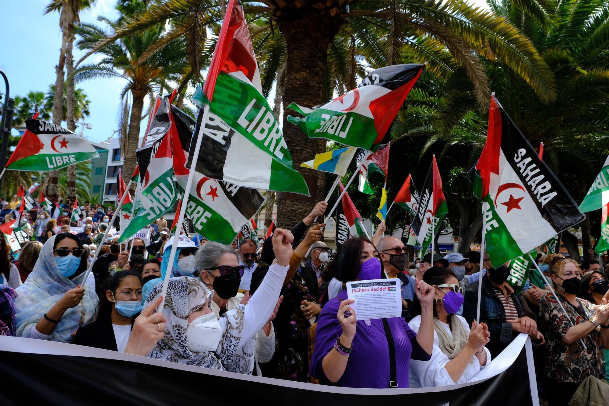 Concentración en apoyo a la causa saharaui en Las Palmas de Gran Canaria (26/03/2022)