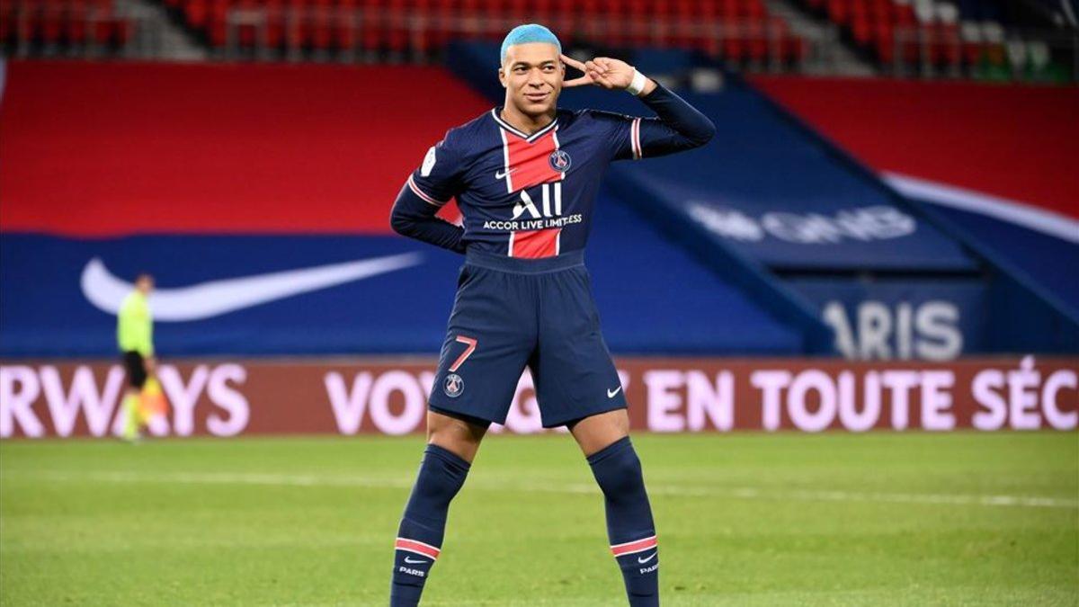 El delantero francés del Paris Saint-Germain, Kylian Mbappé