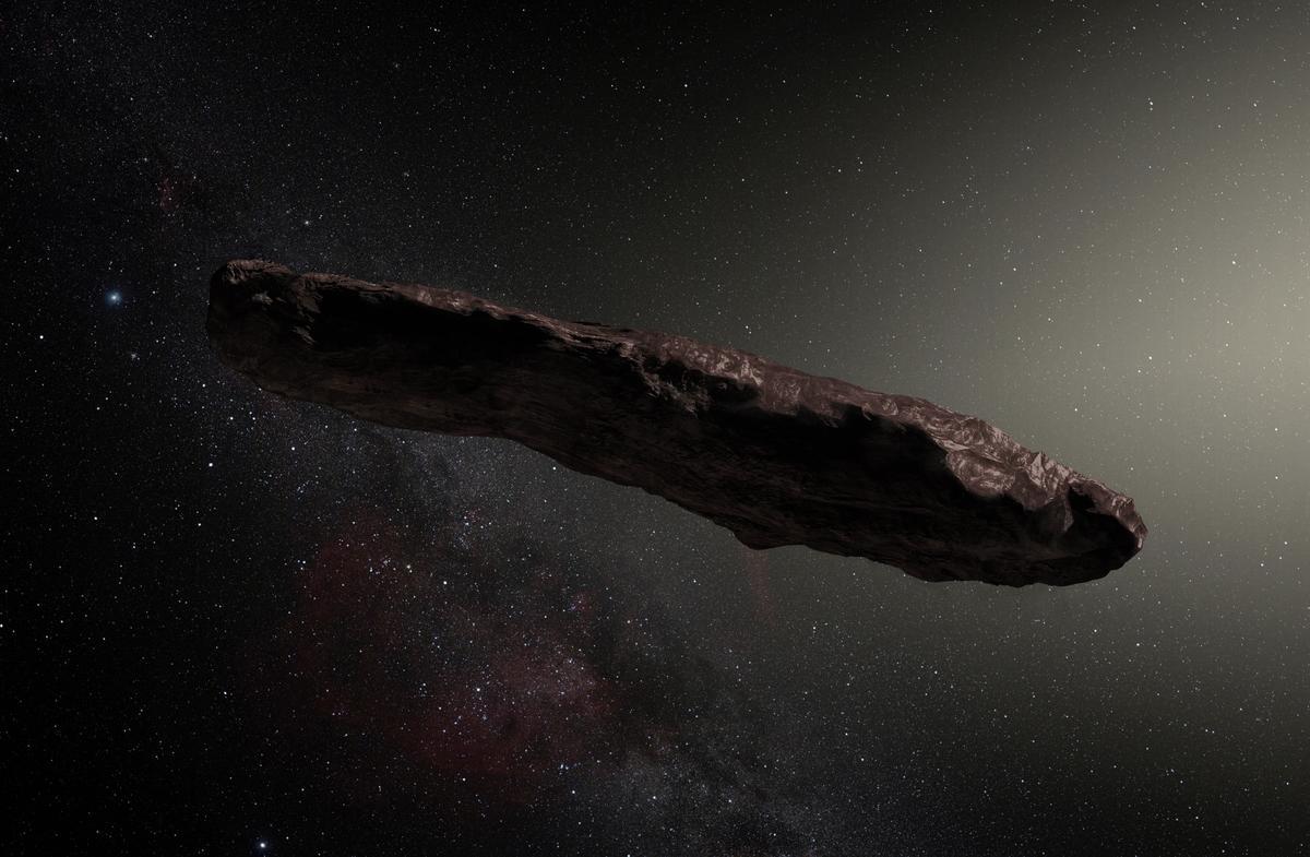 Representación artística de Oumuamua.