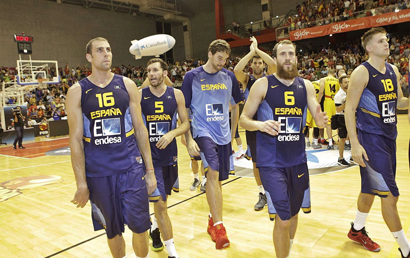 El España-Bélgica de 2015, ultimo gran partido de baloncesto en cancha gijonesa