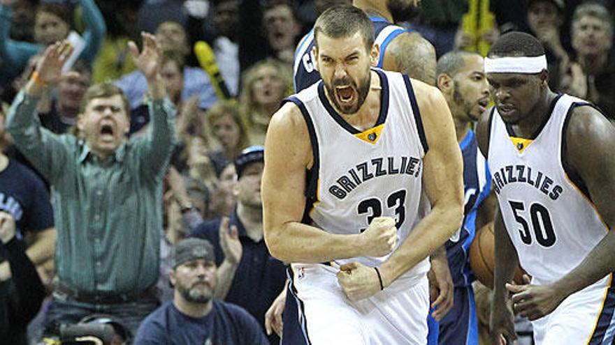 Marc Gasol, en una acción del partido Grizzlies-Mavericks.