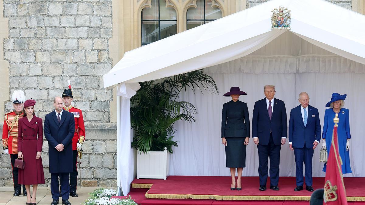 Donald Trump y Melania Trump, en su segunda visita de estado al Reino Unido.