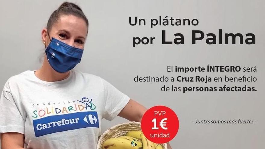 Carrefour y Cruz Roja presentan el proyecto “FENIX Un Plátano por La Palma” a favor de las personas afectadas por el volcán