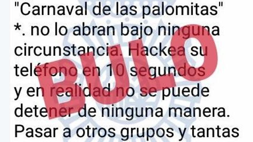 La Policía detecta un nuevo bulo: &quot;El carnaval de las palomitas&quot;