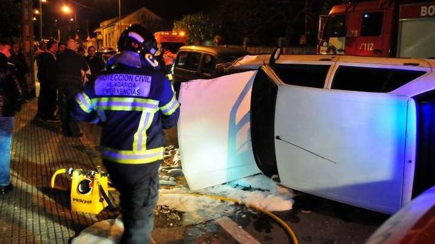 El accidente ocurrido en Cornazo. // Iñaki Abella