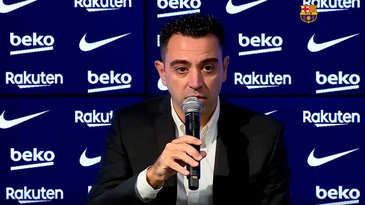 Xavi Hernández, en su presentación como técnico del Barça