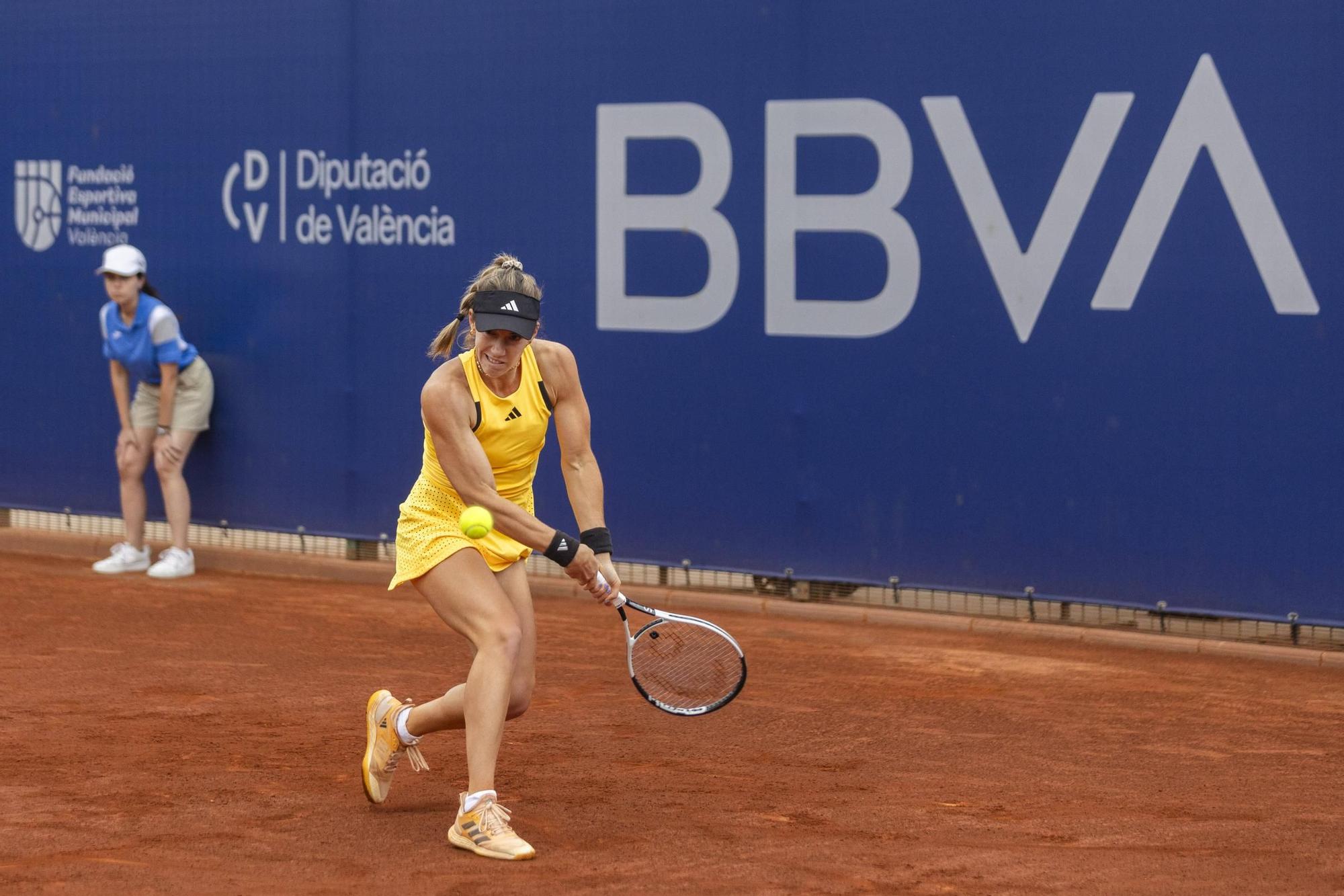 Irene Burillo en el partido de hoy del BBVA Open Internacional de València contra Seone Méndez