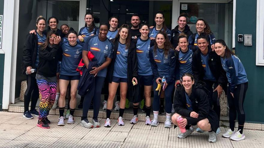 La selección española femenina de balonmano, ayer. | RFEBM