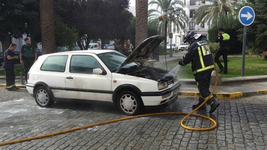 Un coche se incendia en plena calle