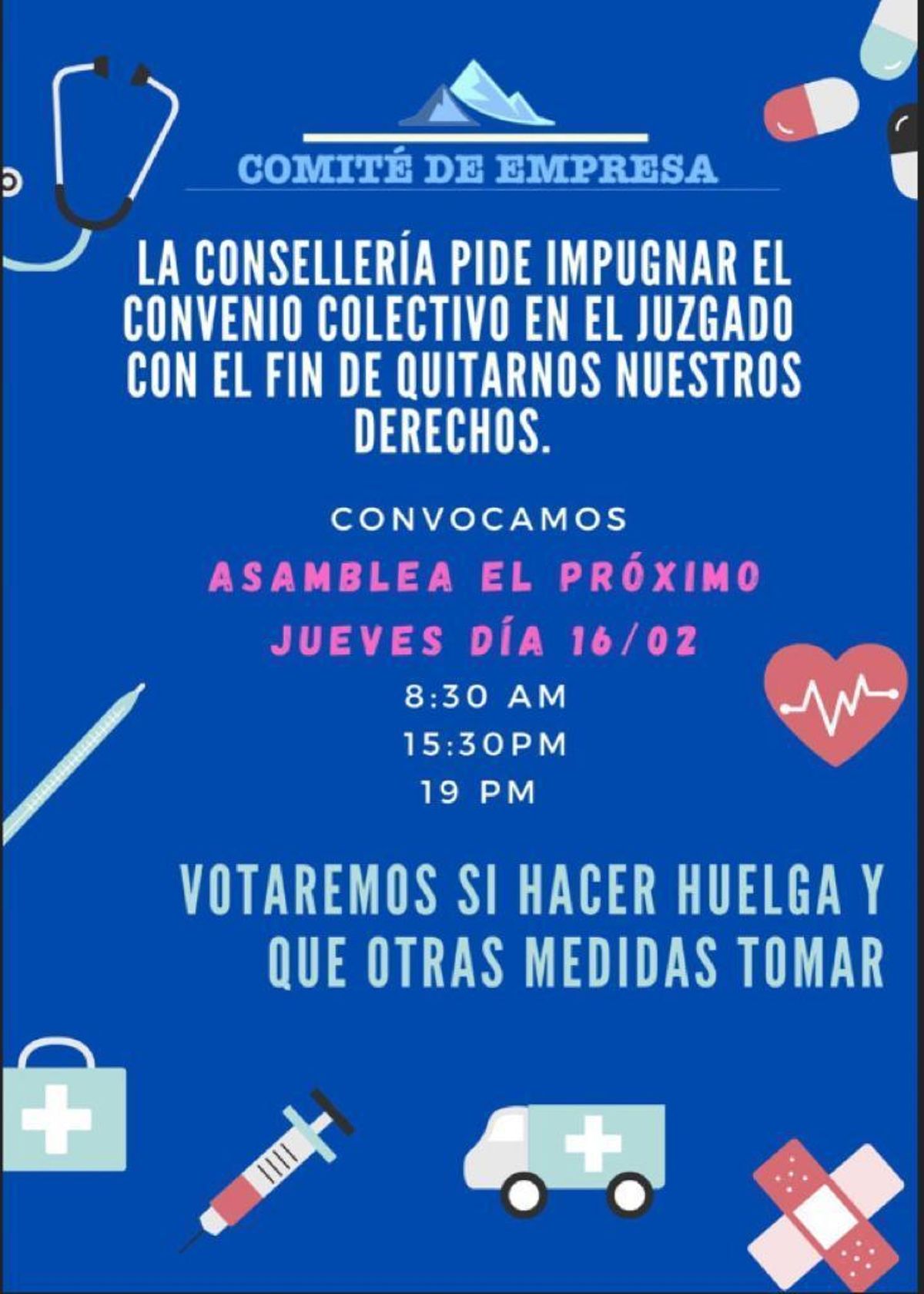 Convocatoria de la asamblea de los trabajadores