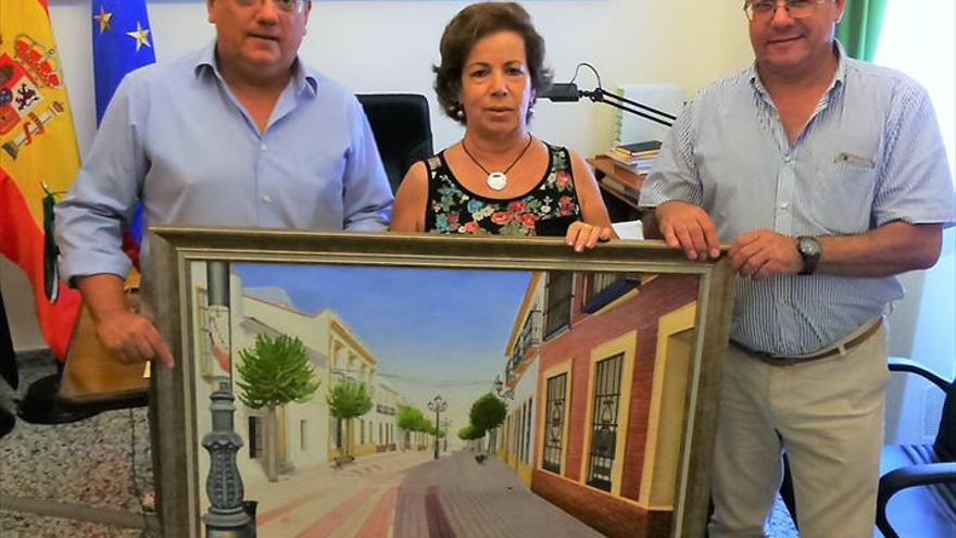 María Naranjo dona un cuadro al ayuntamiento