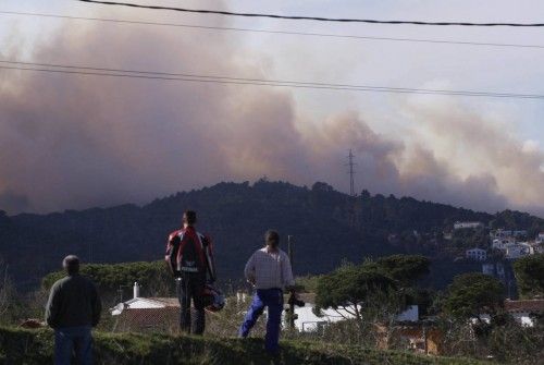 Incendi forestal a peu de les Gavarres