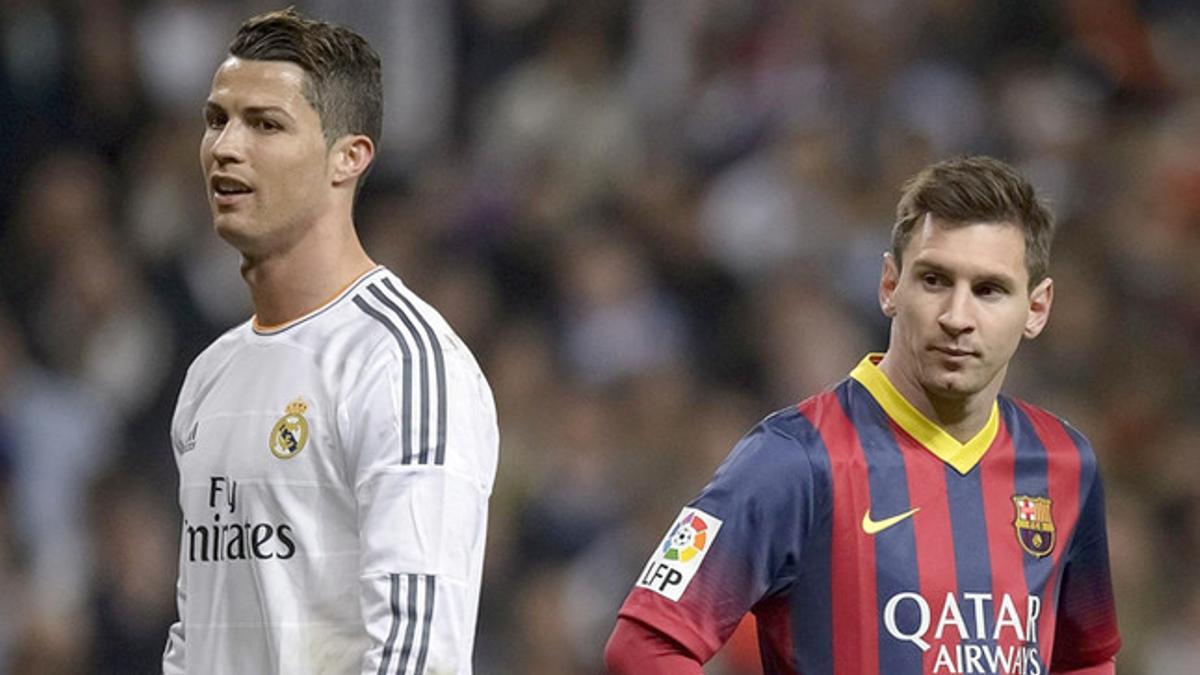 Cristiano Ronaldo y Leo Messi durante un clásico de la Liga 2013-14