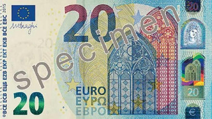 El nuevo billete de 20 euros entrará en circulación en noviembre