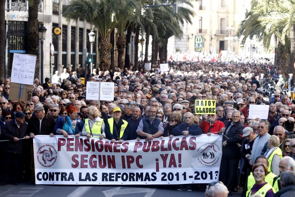 Manifestación en València por unas pensiones dignas