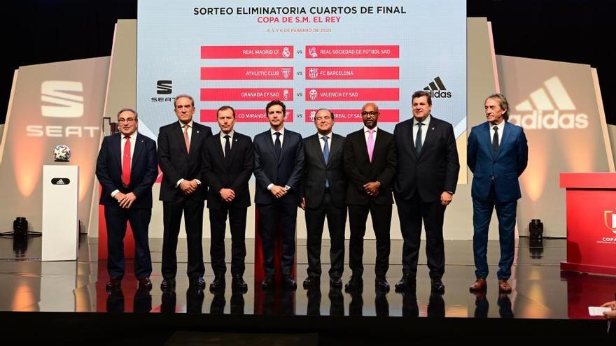 Copa del Rey: Madrid-Real Sociedad, Athletic-Barça, Granada-Valencia y Mirandés-Villarreal, en cuartos