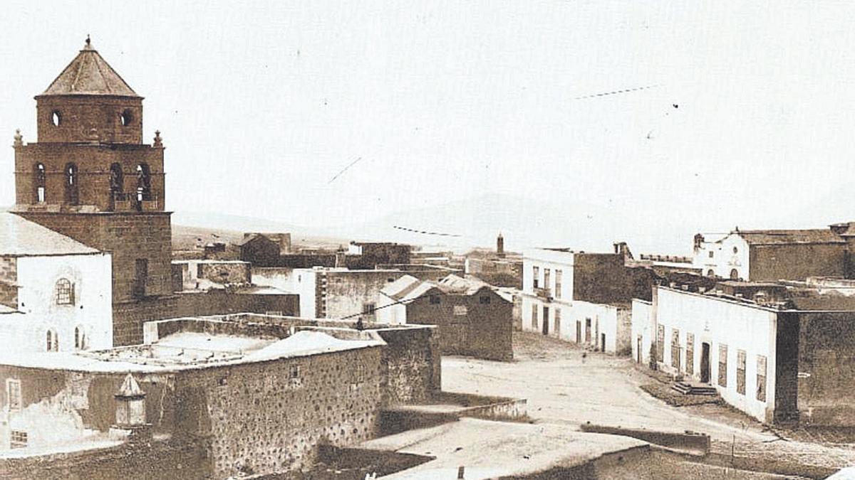 Vista de la Villa de Teguise a finales del siglo XVIII.