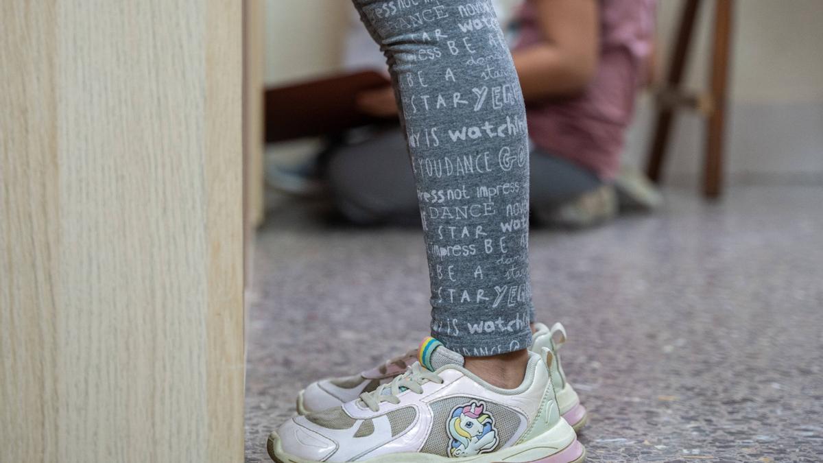 Niña en una escuela catalana, este curso.